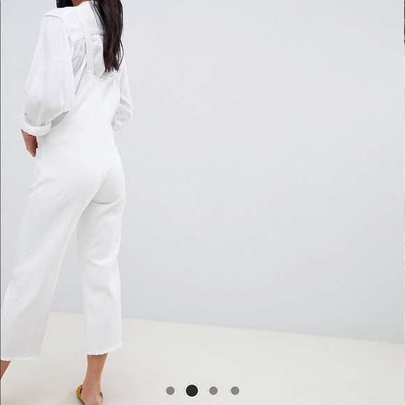 Lost Ink Raw Hem Overalls With Frill Side Detail - Picture 2 of 5